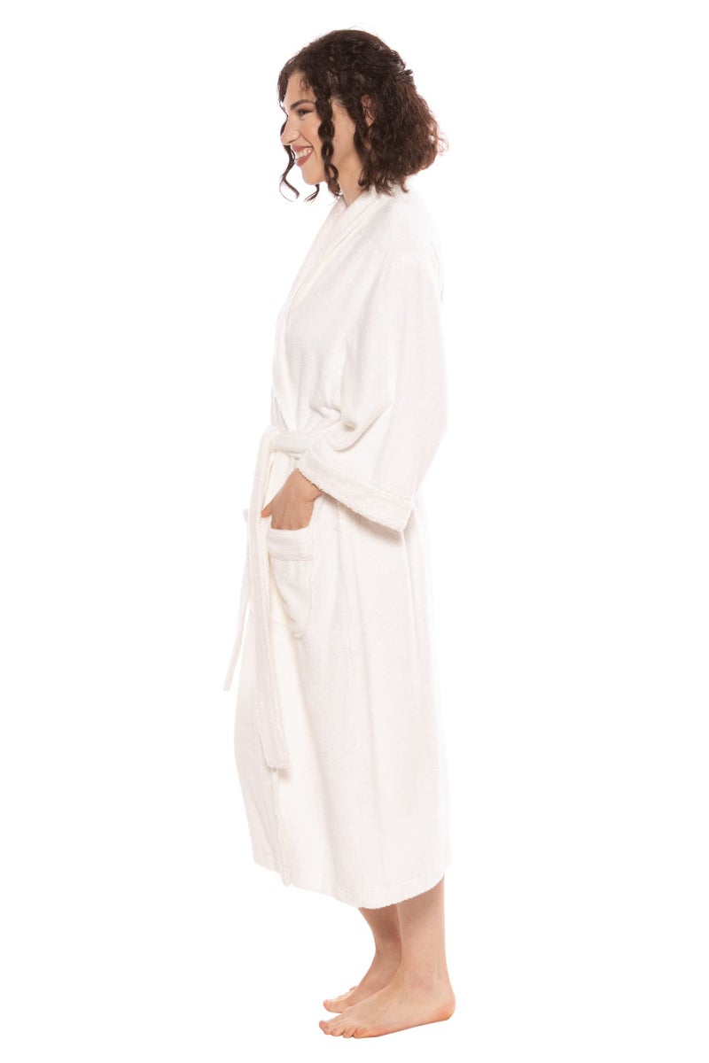 TexereSilk Women's Luxury Terry Cloth Bathrobe - NEW & IMPROVED FABRIC (Natural White, 2X/3X) - Image 4